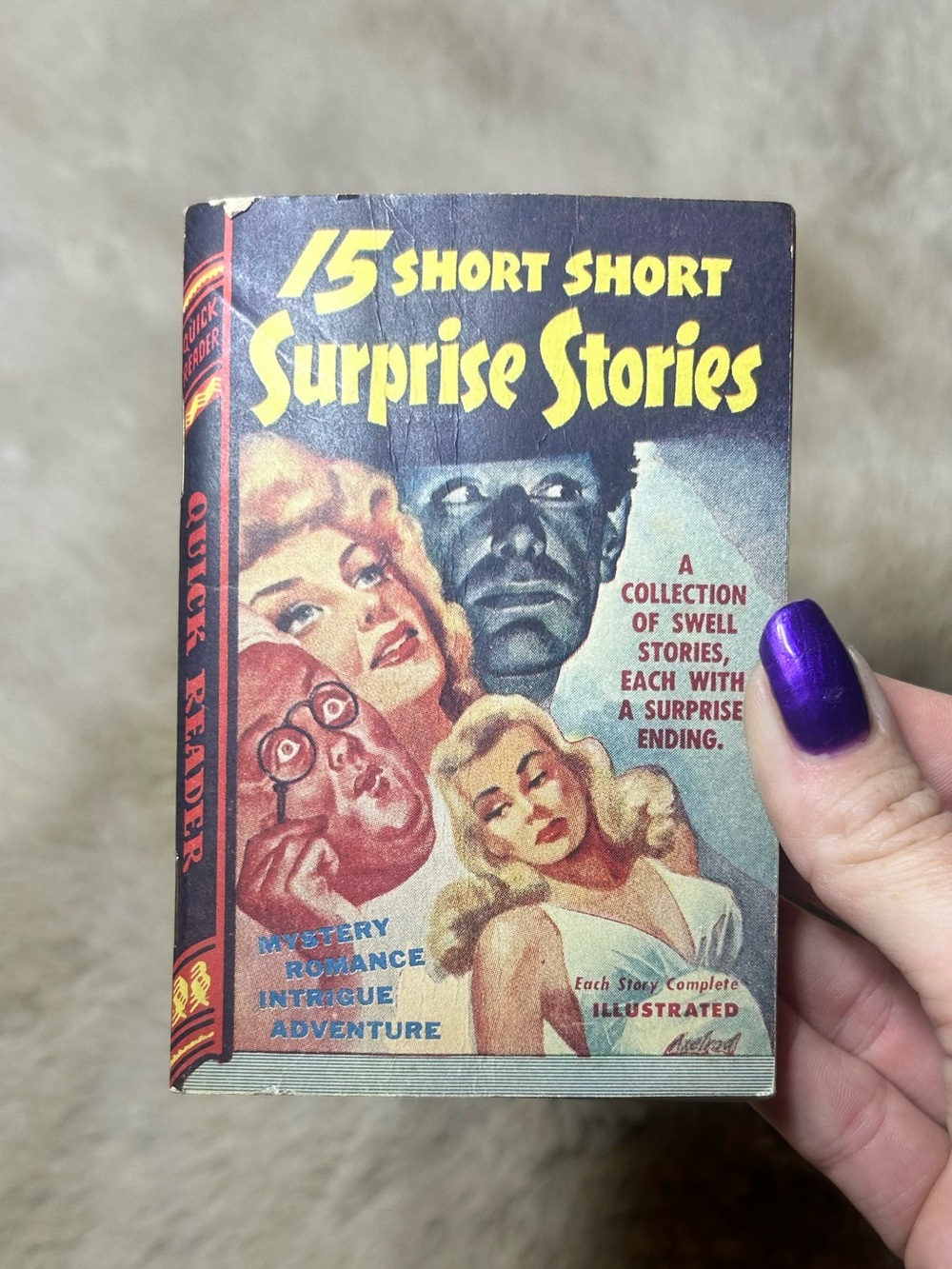 Vintage book 15 short short surprise stories mystery romance intrigue adventure